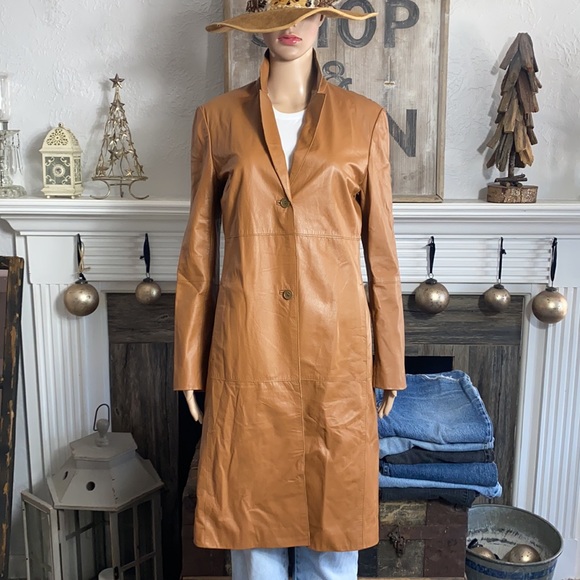 Gorgeous Kenneth Cole Leather Trench Coat - Picture 5 of 8